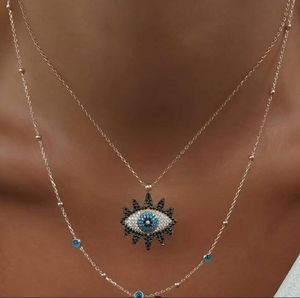 Evil Eye 2 strand necklace new